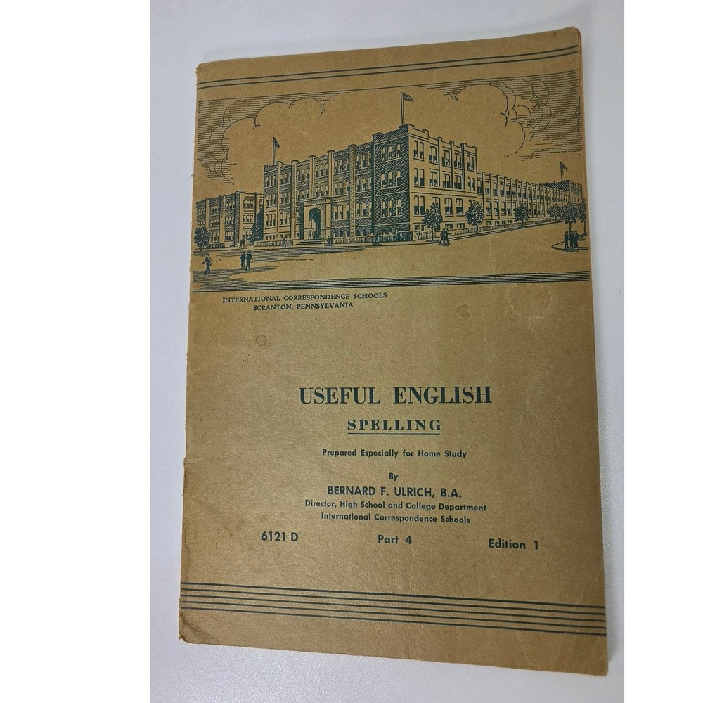 Vintage 1935 Useful English Spelling ICS Scranton PA Booklet Bernard F Ulrich
